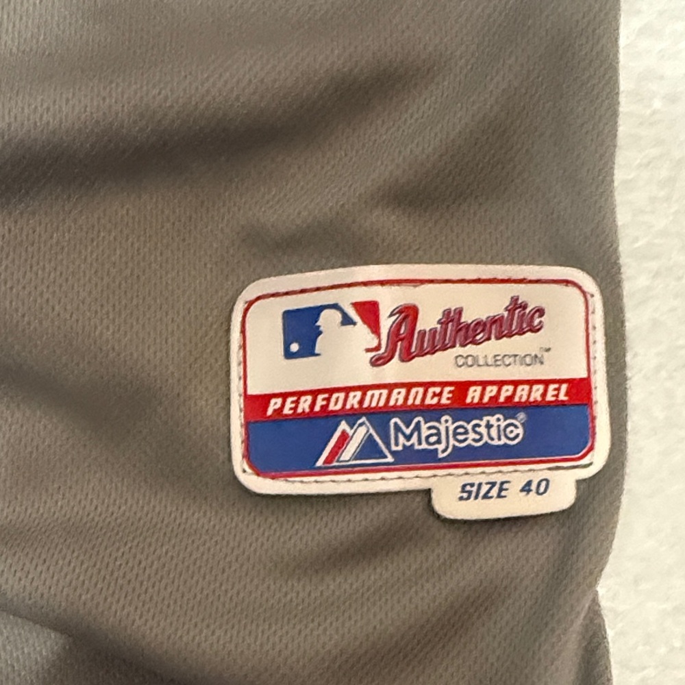 Majestic Phillies Gray and Red Jersey - Picture 2 of 5